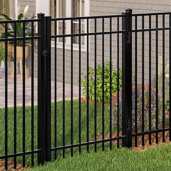 Black aluminum gate and fence panel